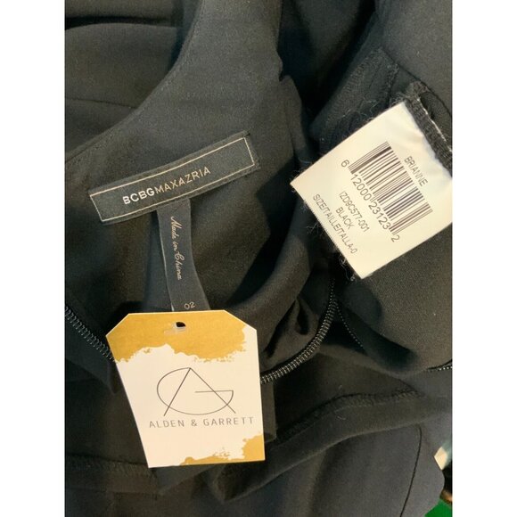 BCBGMaxAzria Brianne Black Shorts 1 Piece Caped Jumpsuit Romper $298, Size 2 - Picture 6 of 6